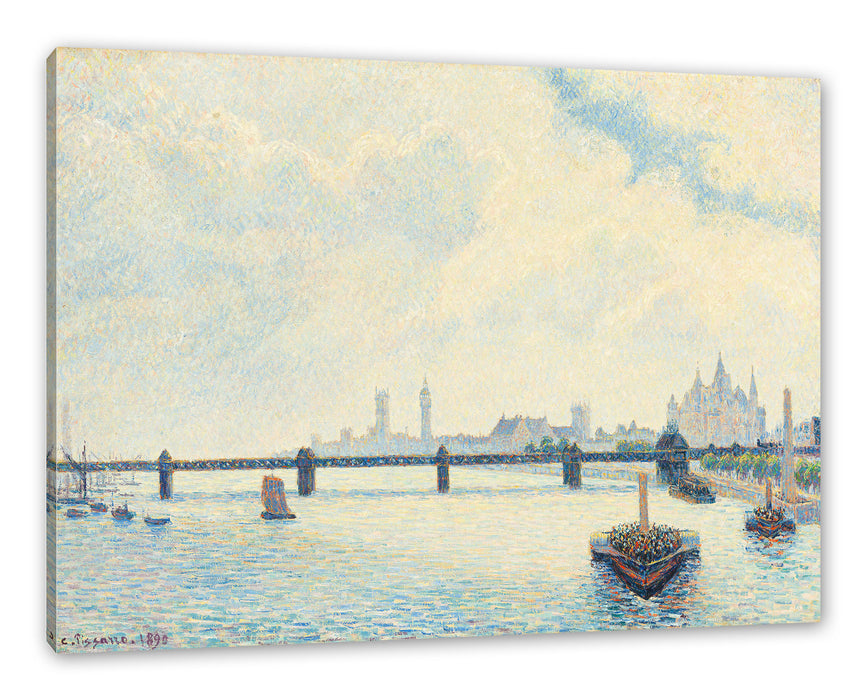 Pixxprint Camille Pissarro - Charing Cross Bridge London , Leinwandbild