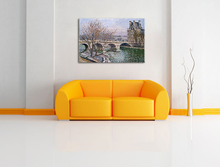 Camille Pissarro - Pont Royal and the Pavillon De Flore Leinwandbild im Wohnzimmer Rechteckig