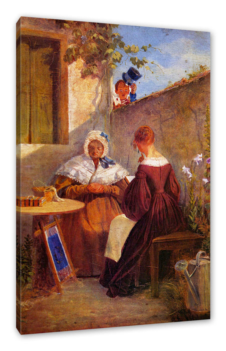 Pixxprint Carl Spitzweg - Der Liebesbrief, Leinwandbild