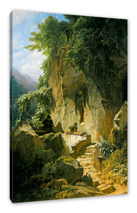 Pixxprint Carl Spitzweg - Musizierender Einsiedler, Leinwandbild