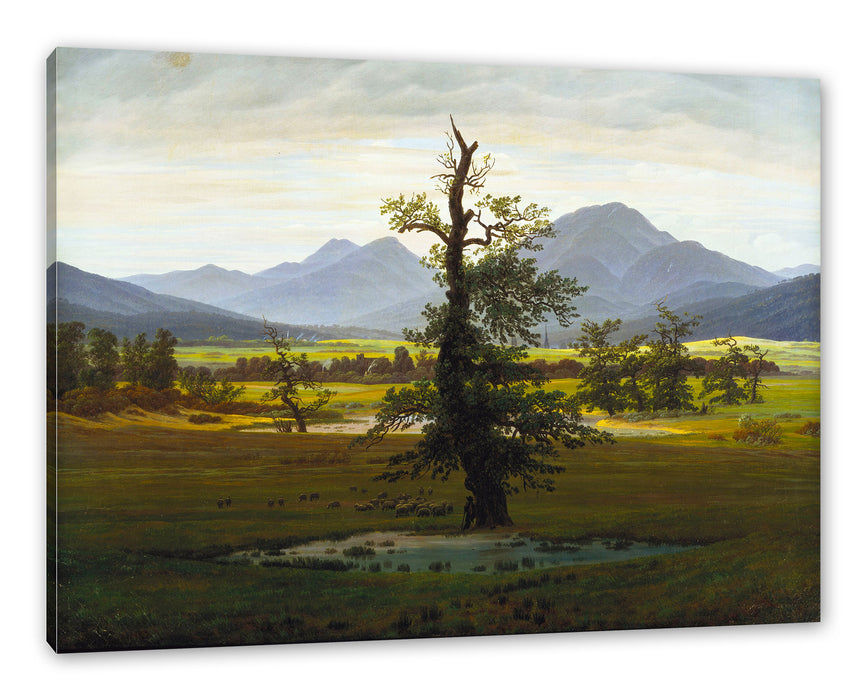 Pixxprint Caspar David Friedrich - Der einsame Baum, Leinwandbild