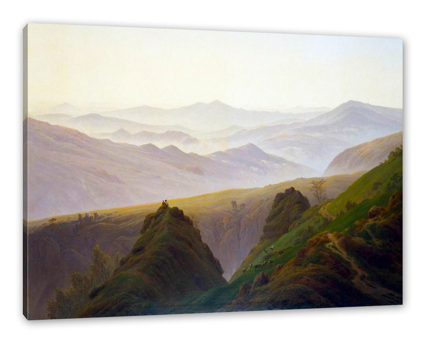 Pixxprint Caspar David Friedrich - Morgens in den Bergen, Leinwandbild