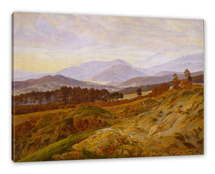 Pixxprint Caspar David Friedrich - Berg im Riesengebirge , Leinwandbild