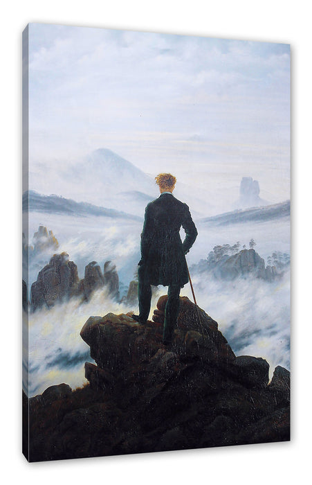 Pixxprint Caspar David Friedrich - Wanderer über dem Nebelmeer, Leinwandbild