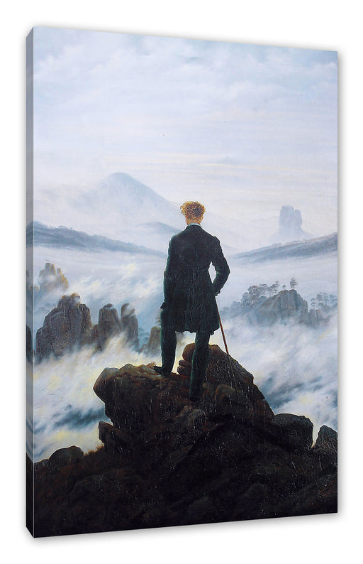 Caspar David Friedrich - Wanderer über dem Nebelmeer Leinwanbild Rechteckig
