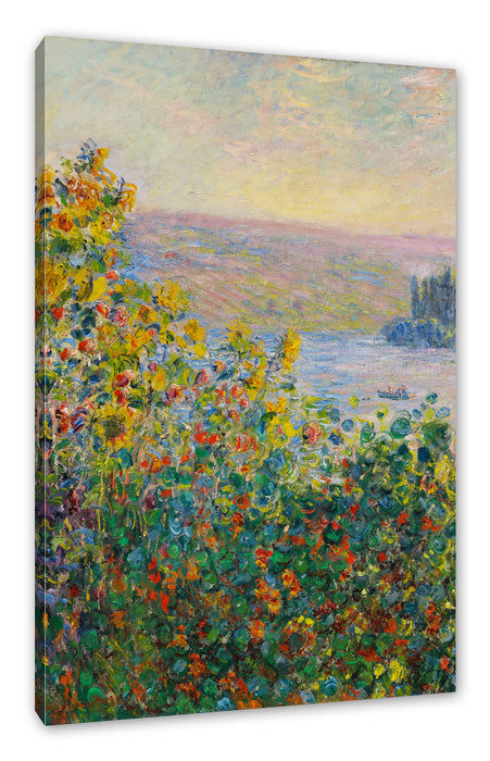 Claude Monet - Blumenbeete in Vetheuil  Leinwanbild Rechteckig