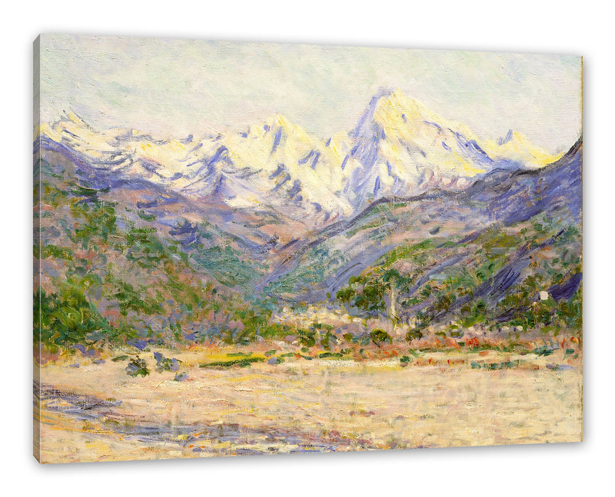 Pixxprint Claude Monet - Das Tal der Nervia , Leinwandbild