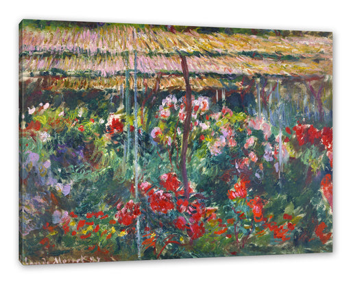 Claude Monet - Pfingstrosen-Garten  Leinwanbild Rechteckig
