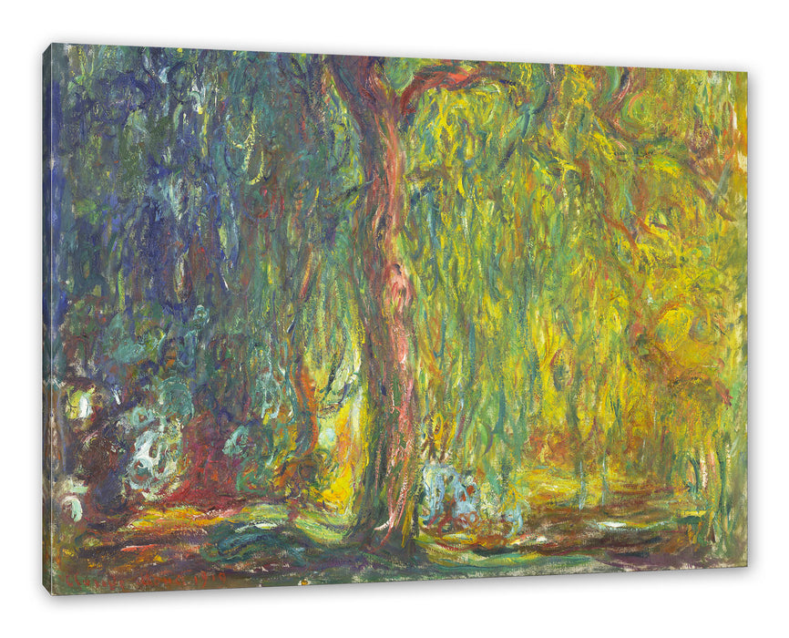 Pixxprint Claude Monet - Trauerweide , Leinwandbild