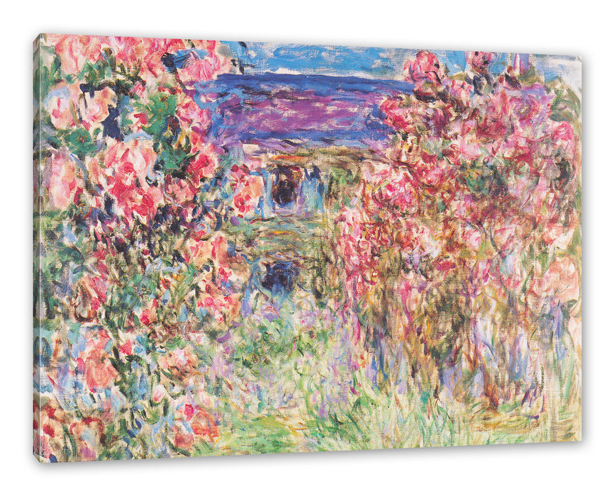 Pixxprint Claude Monet - Das Haus in den Rosen , Leinwandbild