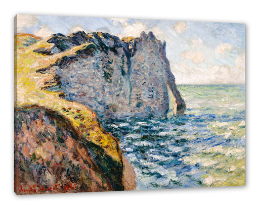 Claude Monet - Die Klippe von Aval Étrétat  Leinwanbild Rechteckig