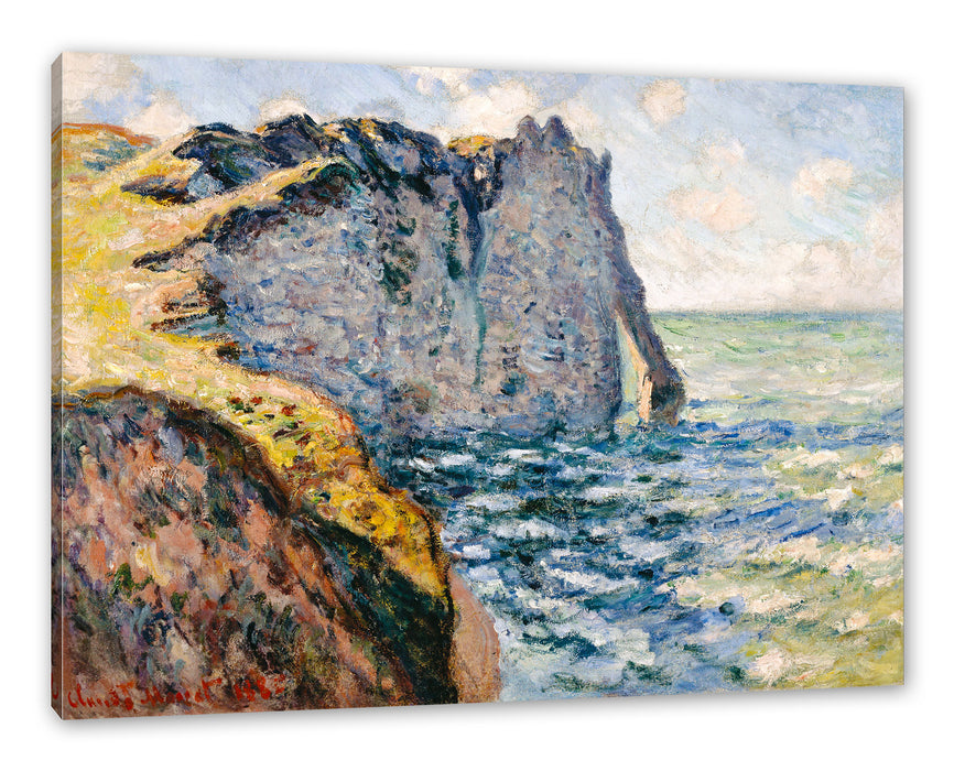 Pixxprint Claude Monet - Die Klippe von Aval Étrétat , Leinwandbild