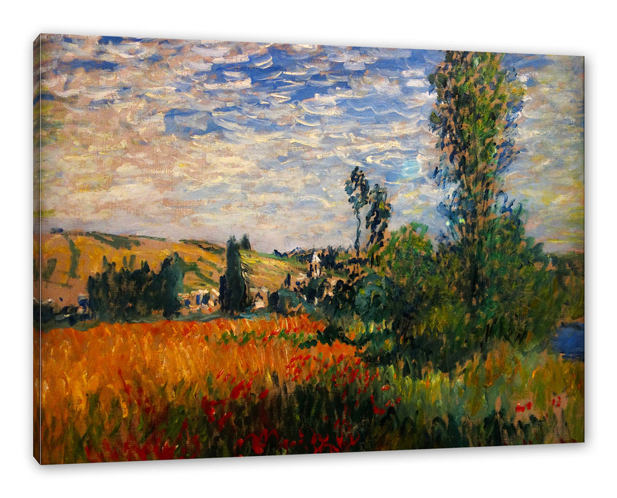 Pixxprint Claude Monet - Weg durch die Mohnfelder Ile Saint-Mart, Leinwandbild