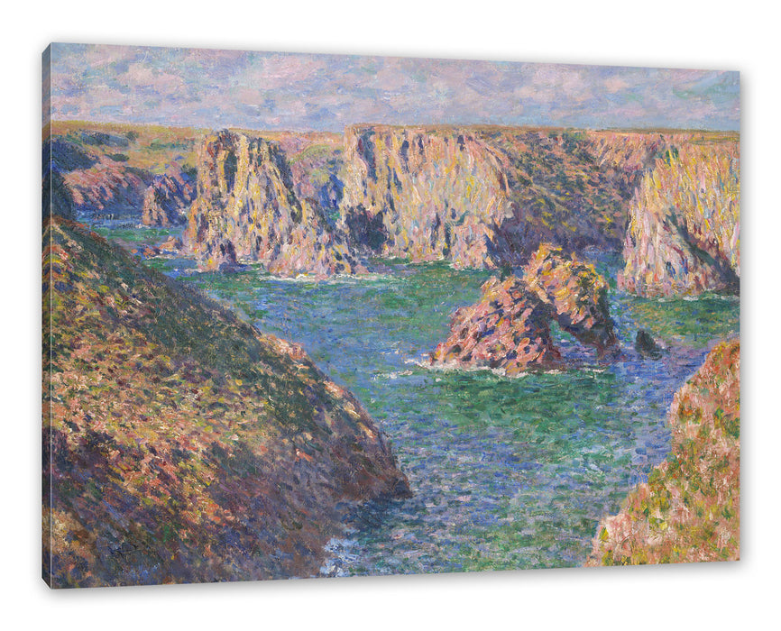 Pixxprint Claude Monet - Der Felsen von Guibel, Leinwandbild