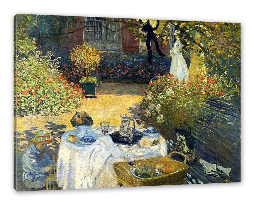 Pixxprint Claude Monet - Die Mittagsmahlzeit , Leinwandbild