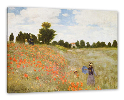 Claude Monet - Mohnfeld II Leinwanbild Rechteckig