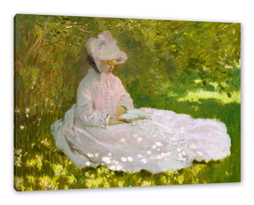 Pixxprint Claude Monet - Frühlingszeit , Leinwandbild