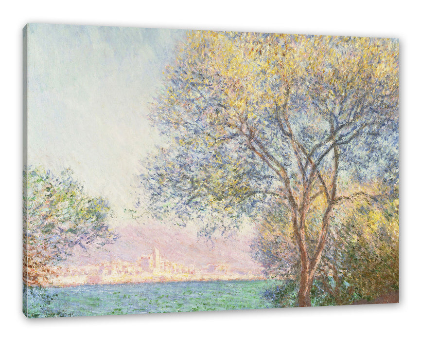 Pixxprint Claude Monet - Antibes Blick vom Salis Garten , Leinwandbild