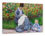 Claude Monet - Camille Monet und ein Kind im Garten des Leinwanbild Rechteckig