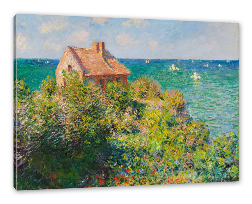 Pixxprint Claude Monet - Fischer-Häuschen in Varengeville, Leinwandbild