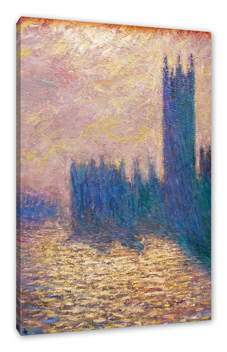 Pixxprint Claude Monet - Claude Monet - Das Parlament von London, Leinwandbild