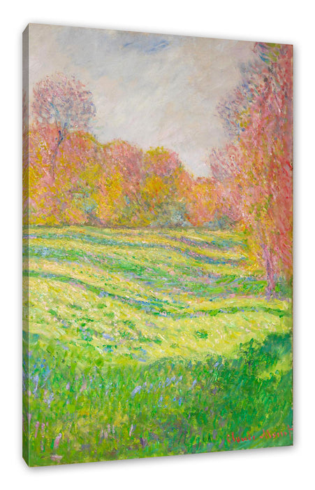 Pixxprint Claude Monet - Wiese in Giverny, Leinwandbild