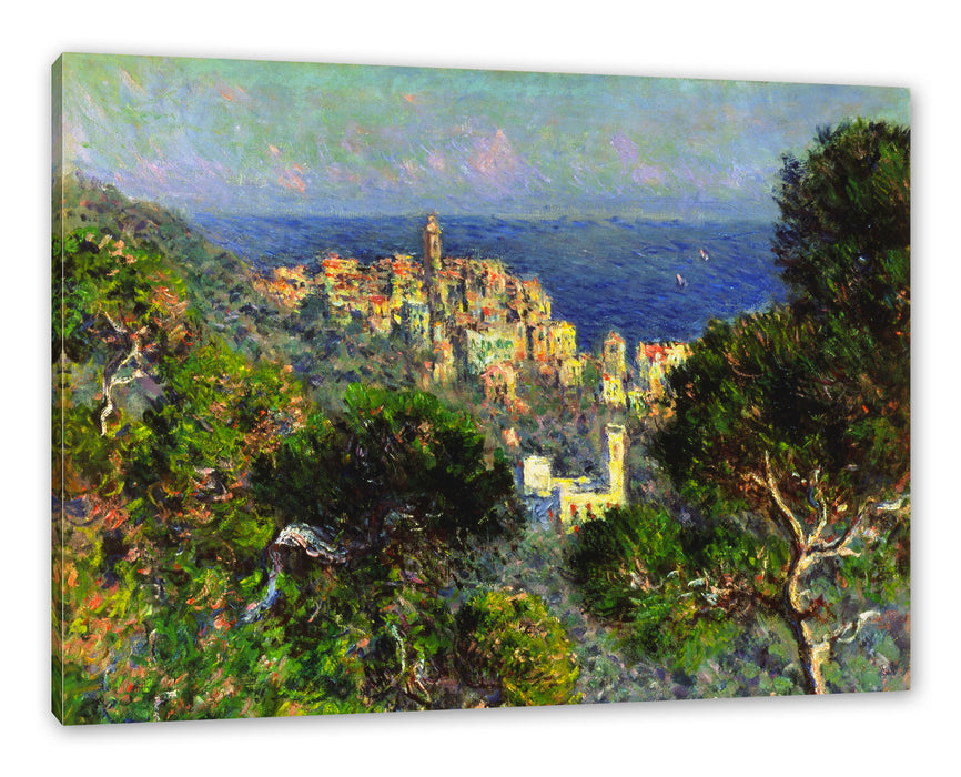 Pixxprint Claude Monet - Aussicht von Bordighiera, Leinwandbild