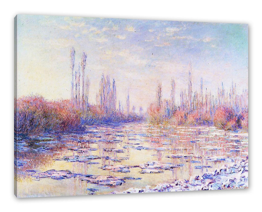 Pixxprint Claude Monet - Eisgang auf der Seine , Leinwandbild