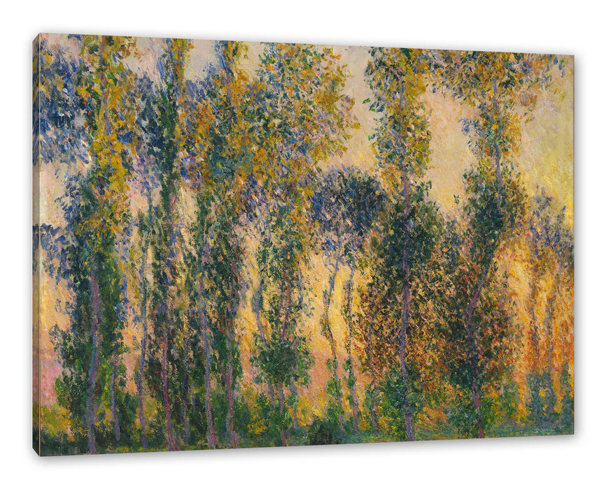 Pixxprint Claude Monet - Pappeln in Giverny bei Sonnenaufgang  , Leinwandbild