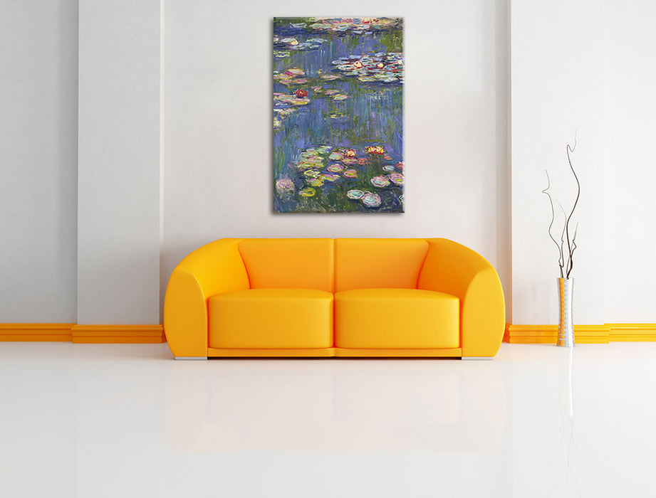 Claude Monet - Seerosen Leinwandbild im Wohnzimmer Rechteckig