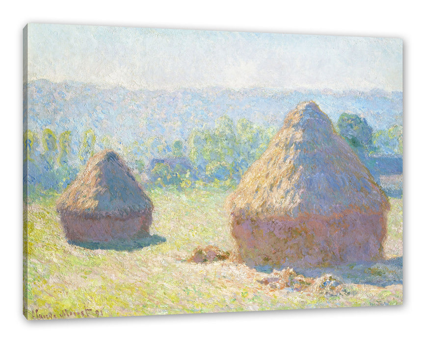 Pixxprint Claude Monet - Heuschober Sommerende , Leinwandbild