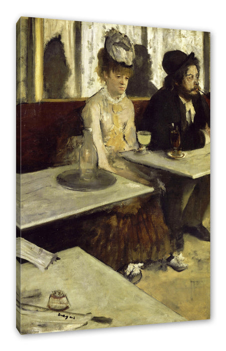 Pixxprint Edgar Degas - In eine Café , Leinwandbild