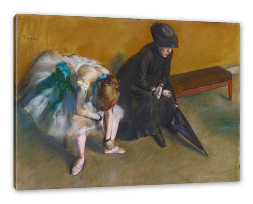 Edgar Degas - Warten Leinwanbild Rechteckig