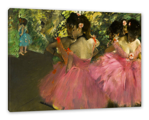 Edgar Degas - Die pinken Tänzerinnen vor dem Ballet  Leinwanbild Rechteckig