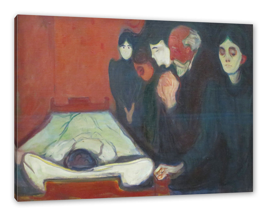 Pixxprint Edvard Munch - Am Totenbett, Leinwandbild