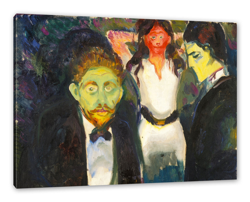 Pixxprint Edvard Munch - Eifersucht, Leinwandbild