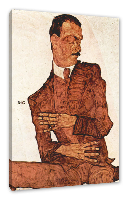 Pixxprint Egon Schiele - Portrait von Arthur Rössler , Leinwandbild