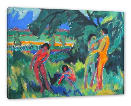 Ernst Ludwig Kirchner - Spielende nackte Menschen  Leinwanbild Rechteckig