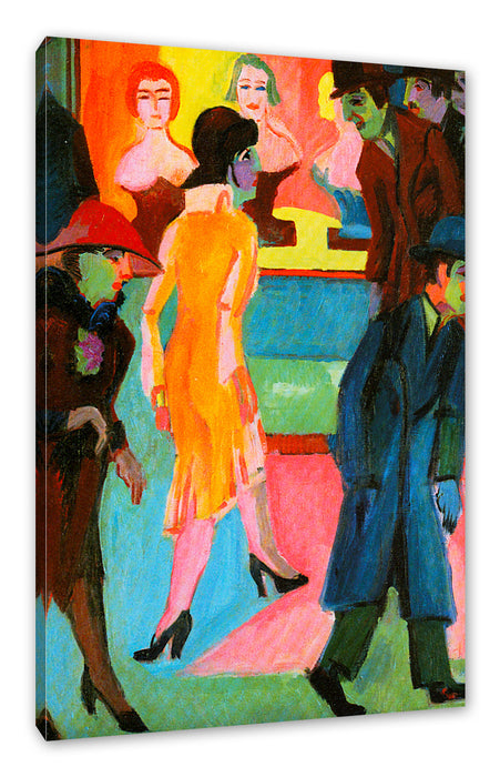 Pixxprint Ernst Ludwig Kirchner - Straßenbild vor dem Frisieurlad, Leinwandbild