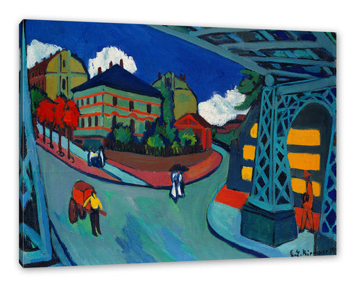 Ernst Ludwig Kirchner - Eisenbahnüberführung Löbtauer Leinwanbild Rechteckig