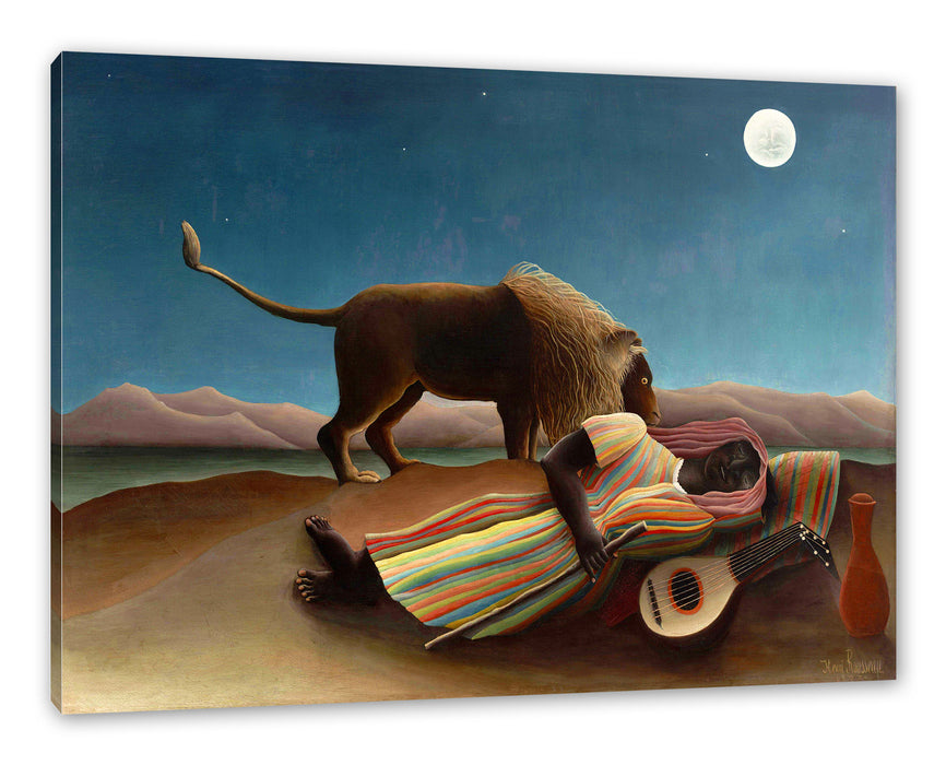 Pixxprint Henri Rousseau - Schlafende Zigeunerin , Leinwandbild