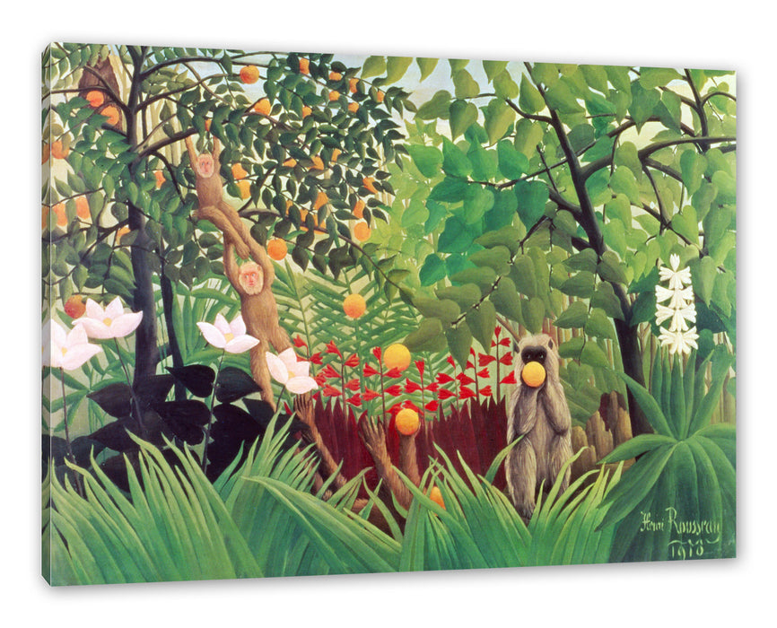 Pixxprint Henri Rousseau - Exotische Landschaft , Leinwandbild