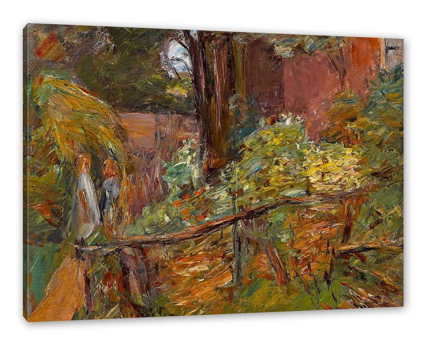 Pixxprint Max Liebermann - Garten mit zwei Kindern, Leinwandbild