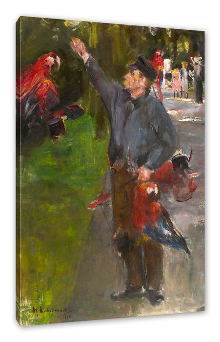 Pixxprint Max Liebermann - Papageienmann, Leinwandbild