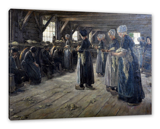 Max Liebermann - Flachsscheuer in Laren  Leinwanbild Rechteckig