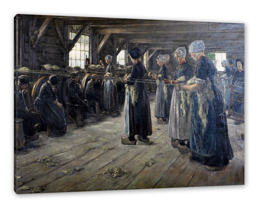 Pixxprint Max Liebermann - Flachsscheuer in Laren , Leinwandbild