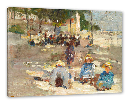 Max Liebermann - Picknick im Park Leinwanbild Rechteckig