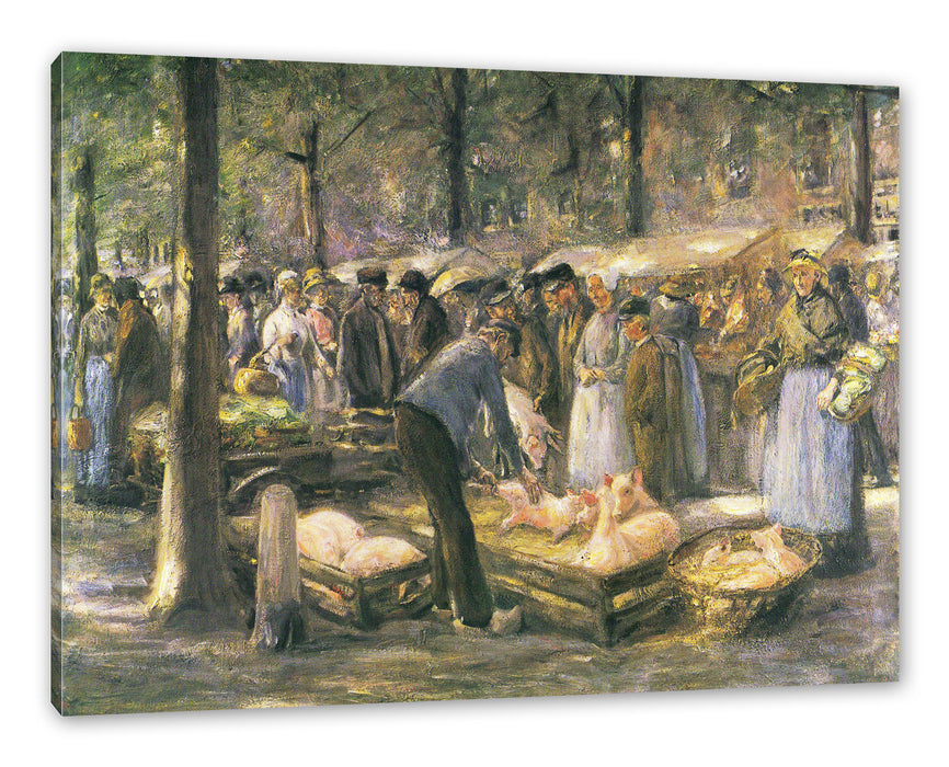 Pixxprint Max Liebermann - Schweinemarkt in Haarlem, Leinwandbild