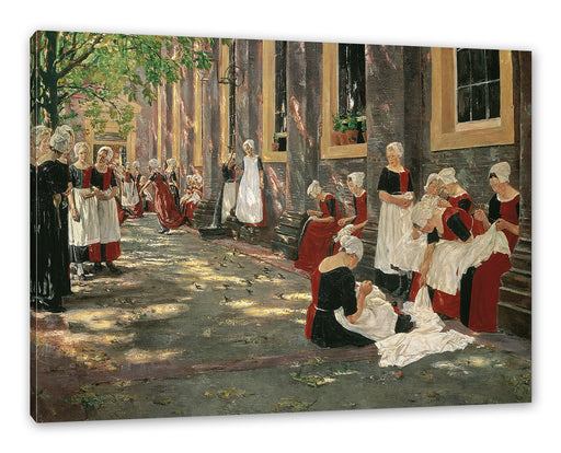 Max Liebermann - Freistunde im Amsterdamer Waisenhaus  Leinwanbild Rechteckig