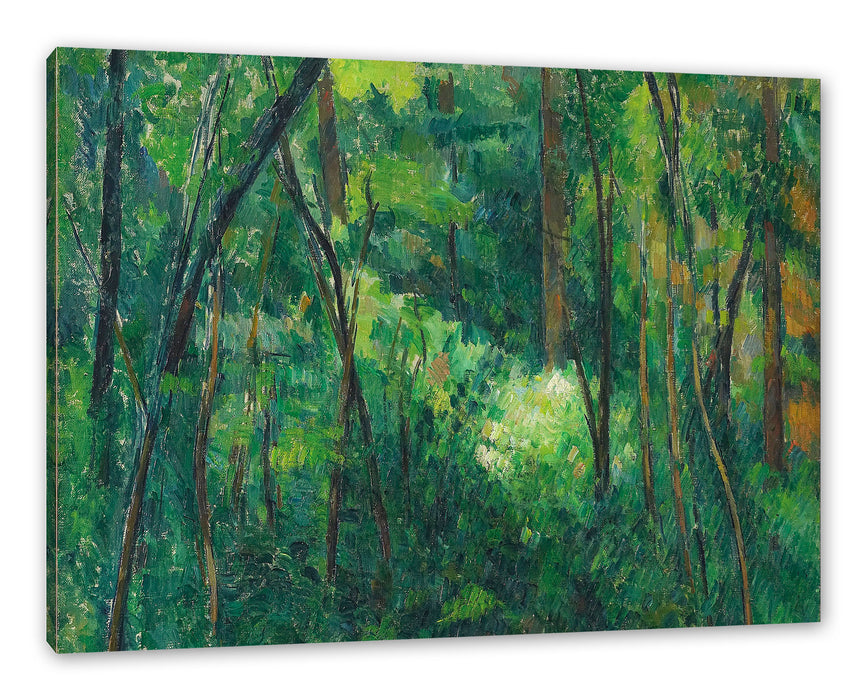 Pixxprint Paul Cézanne - Innenleben eines Waldes , Leinwandbild